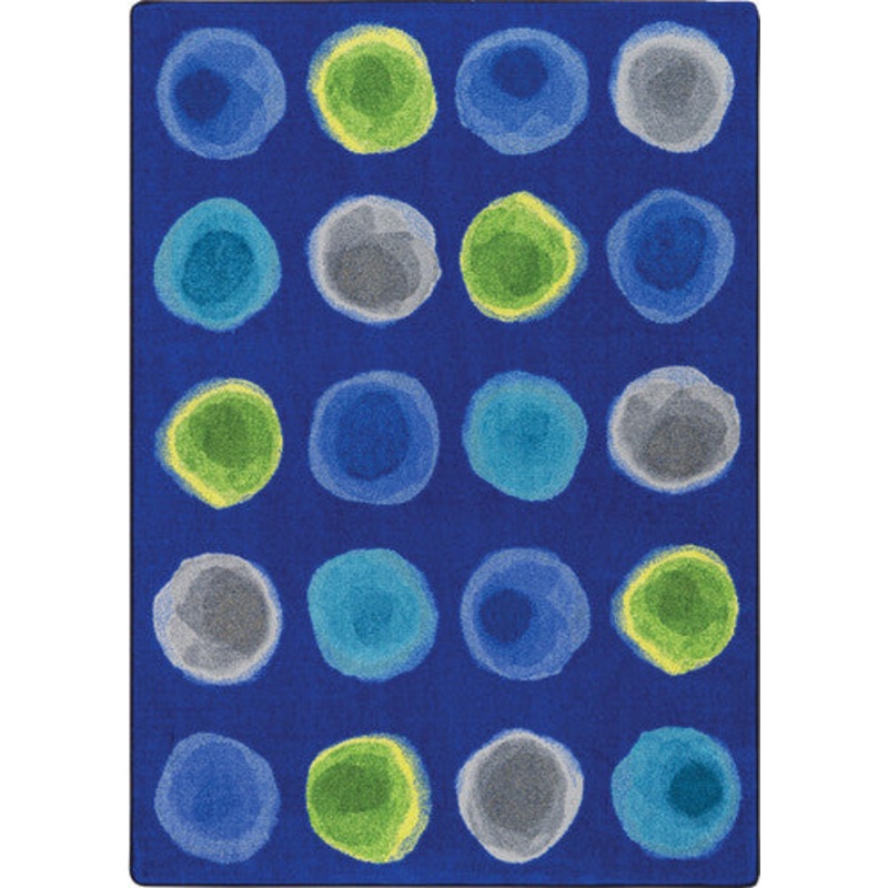 Watercolor Spots Rug, 7’8″ x 10’9″ Rectangle, Marine