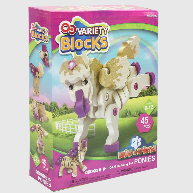 EVA Variety Blocks Pony 3D Building Foam Blocks 45 Pcs