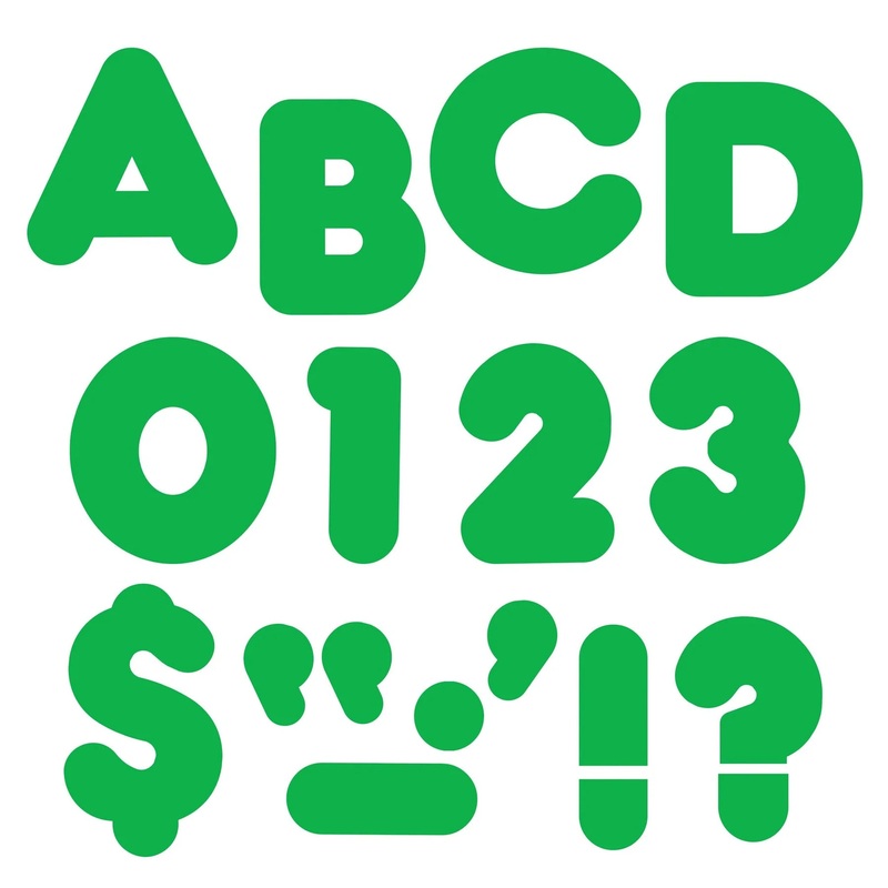Green 4-Inch Casual Uppercase Ready Letters