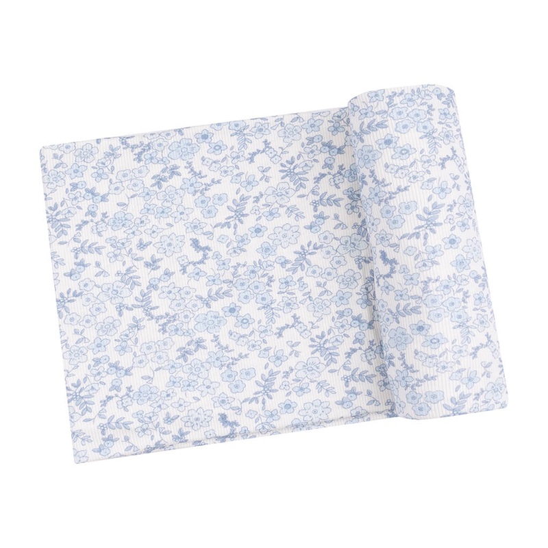 Muslin Swaddle Blanket Calico Blue