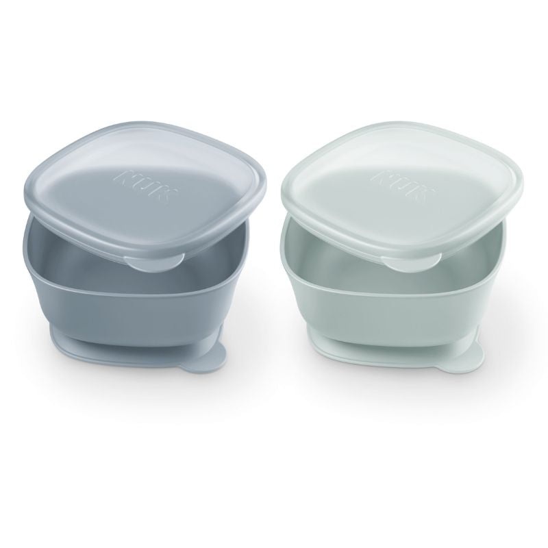 NUK for Nature Suction Bowls with Lids – Stormy Blue