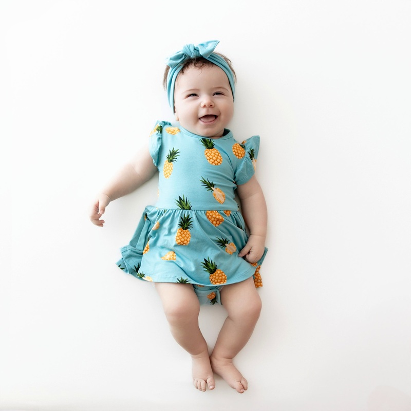 Twirl Bodysuit Dress in Pineapple