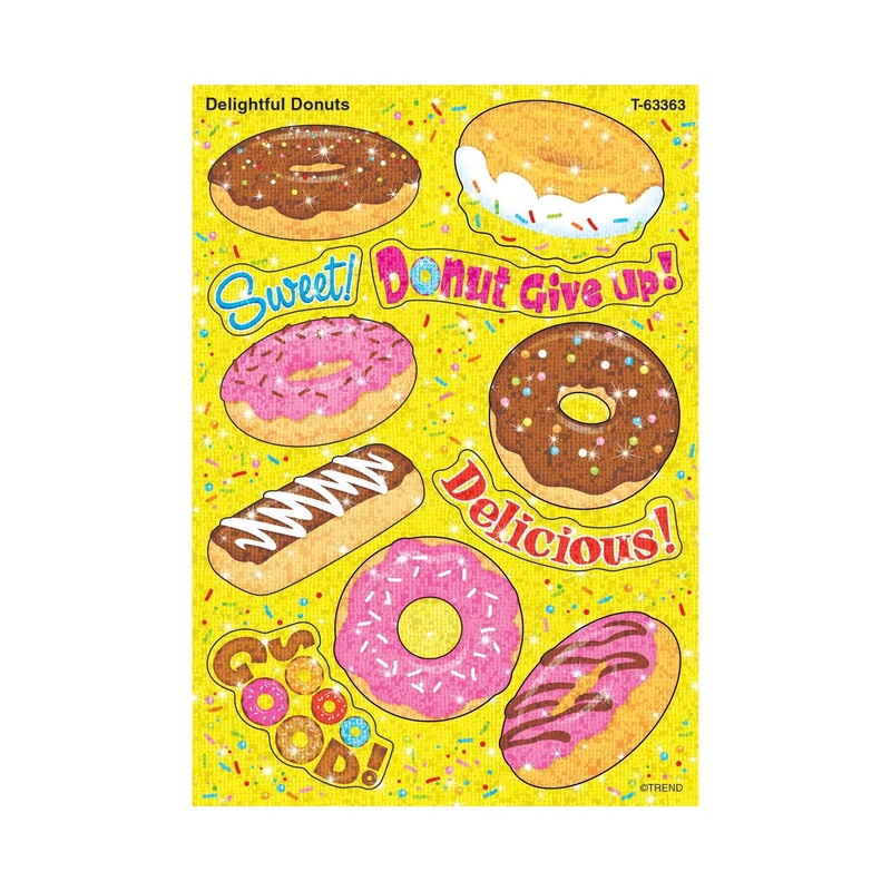 Delightful Donuts Sparkle Stickers  Large