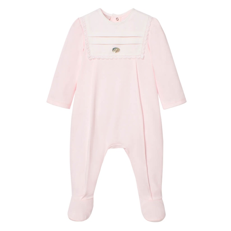 Footed Onesie Chalk Pink/White