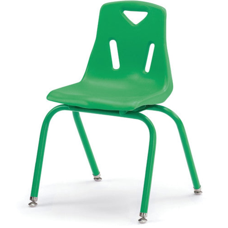 Berries Stacking Chair with Powder-Coated Legs – 16″ Ht – Green