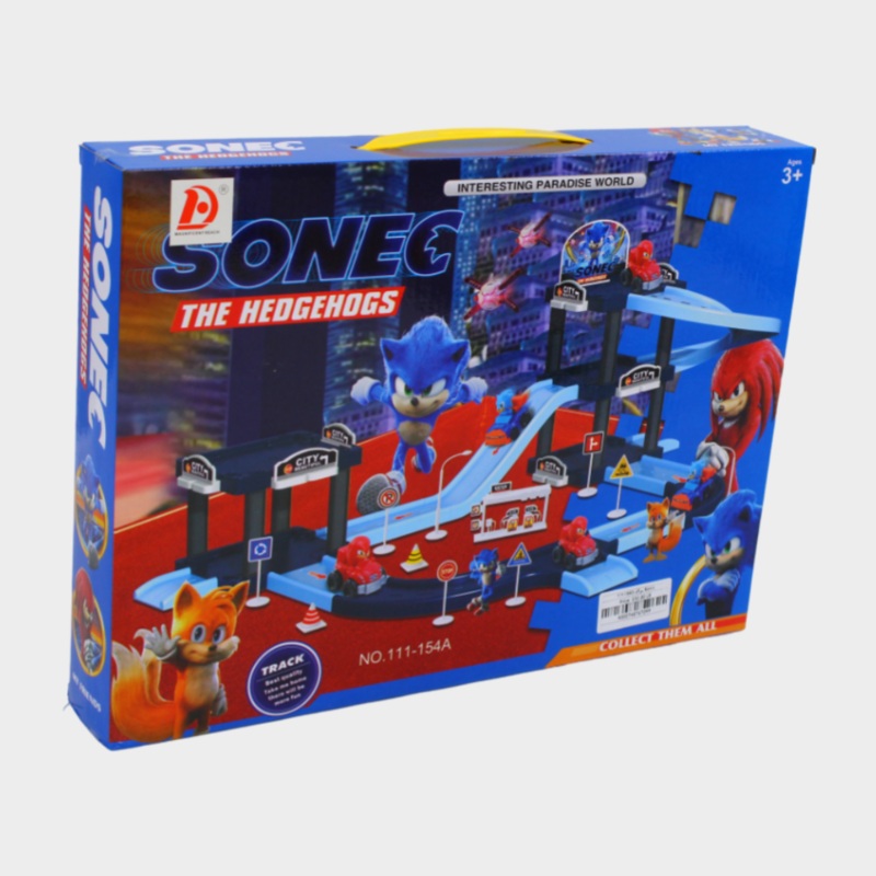 Sonic The Hedgehogs Racing Track and Playset with Gas Station – Multicolor
