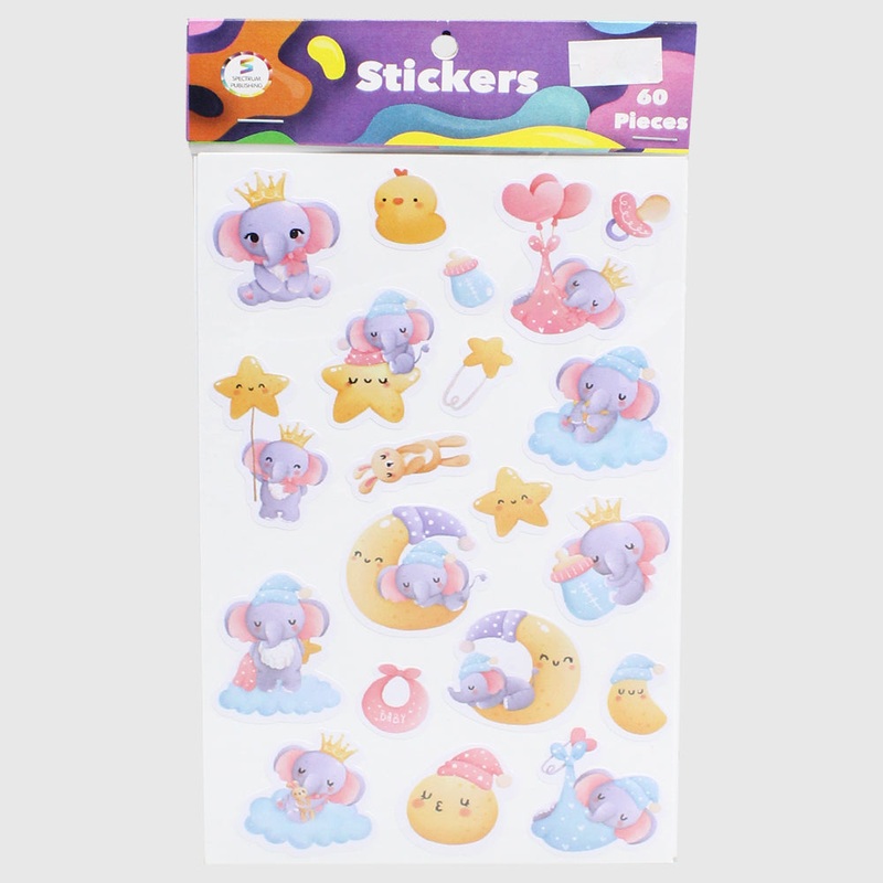 Stickers Pack – 60 Pieces (Elephants)