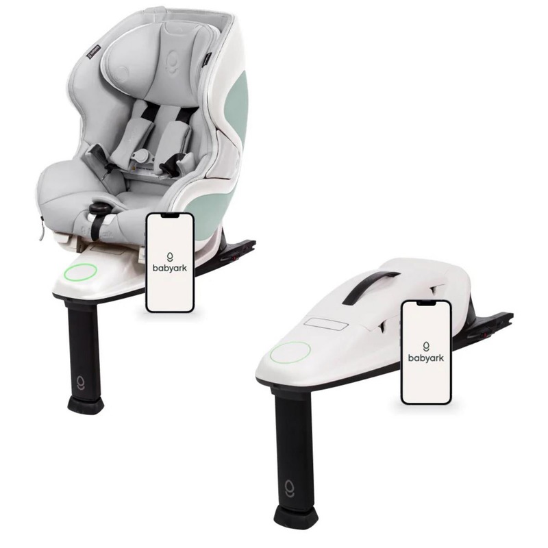 Babyark Smart Convertible Car Seat + Extra Base Bundle – Eggshell White / Glacier Ice