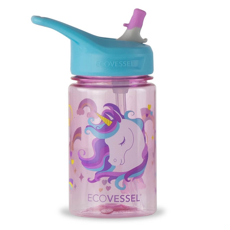 EcoVessel Splash Kids Straw Bottle Unicorn