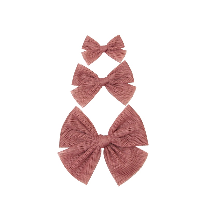 Tulle Bow – Rose Clip