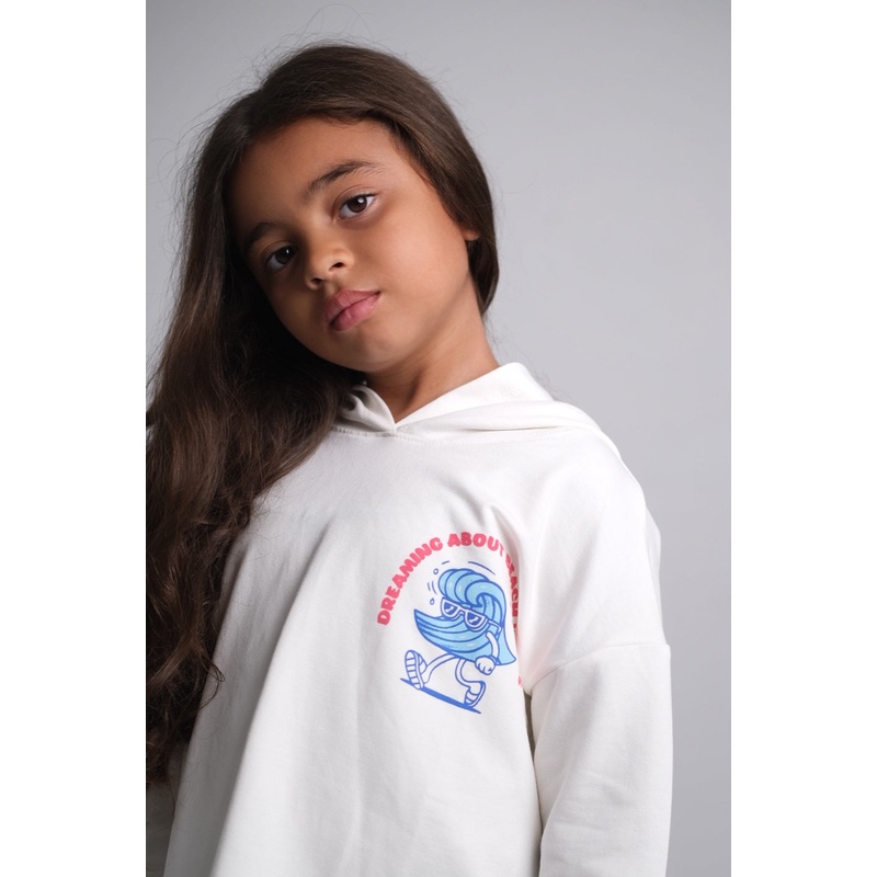 Unisex Beach Waves Long-Sleeved Hooded T-Shirt