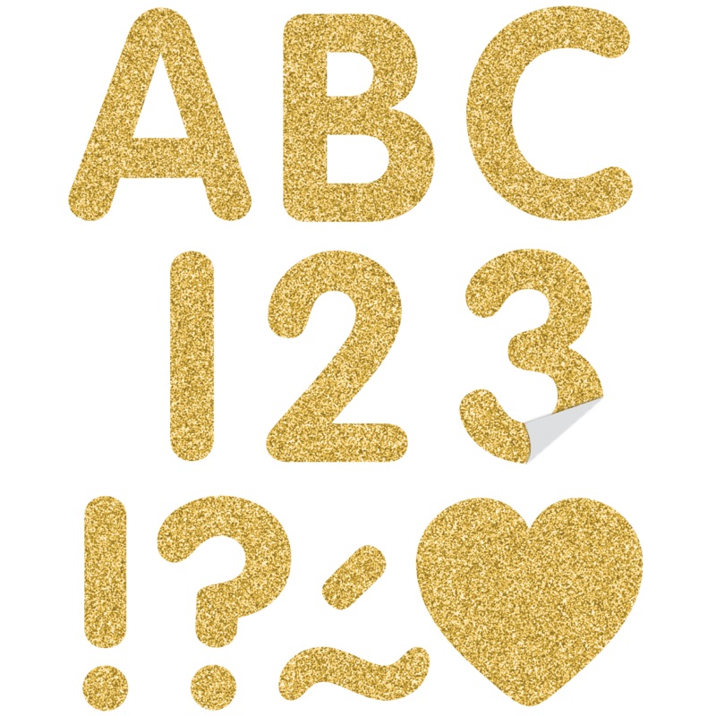 Gold Glitz 2″ Classic Self-Adhesive Letters Uppercase