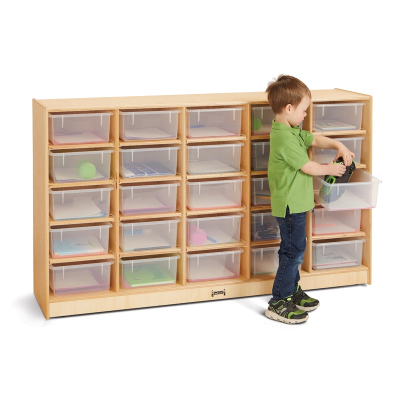 Jonti-Craft 25 Tub Mobile Storage – with Clear Tubs