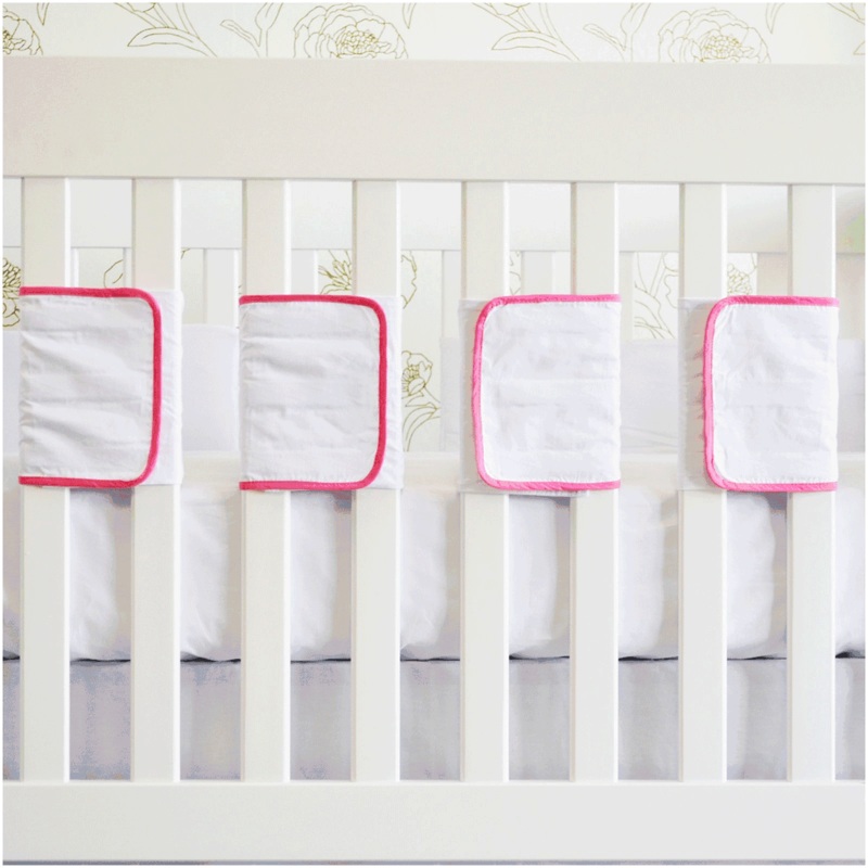 Oliver B Velcro Ventilated Slat 20 Pack Bumpers in Pink & White