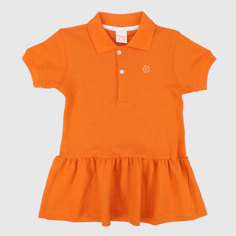 Ruffled Short-Sleeved Polo Dress
