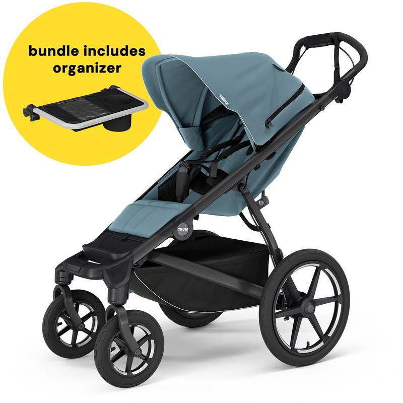 Thule Urban Glide 4-Wheel All-Terrain Stroller + Organizer Bundle – Mid-Blue