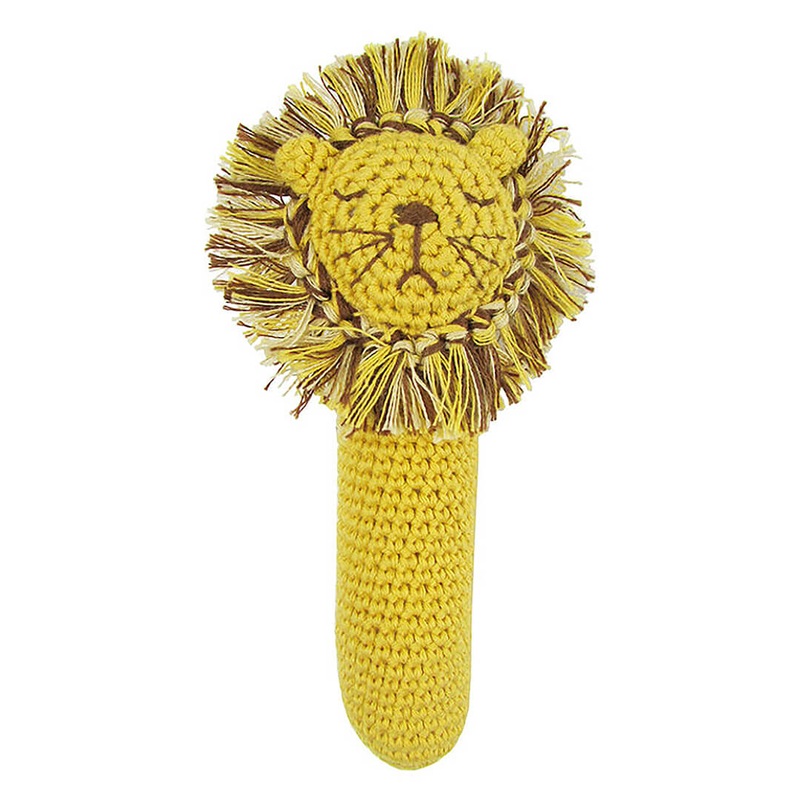 Crochet Stick Rattle Leo Lion