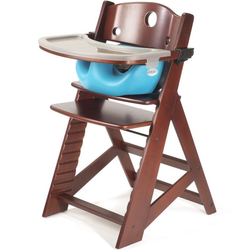Keekaroo Height Right High Chair & Infant Insert – Mahogany/Aqua