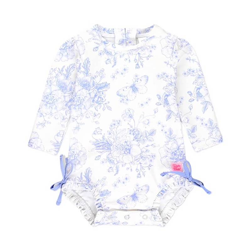 Long Sleeve One Piece Rash Guard – Butterfly Garden