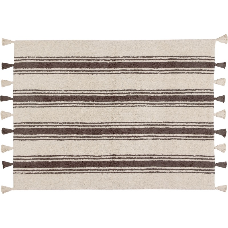 Lorena Canals Stripes Rug – Elephant Grey (4′ x 5′ 3″)