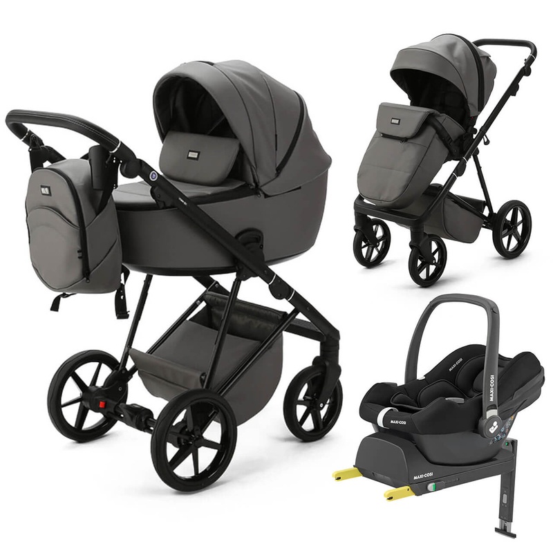 Mee-Go Milano Evo 3-in-1 Cabriofix Plus Base Travel System – Slate Grey