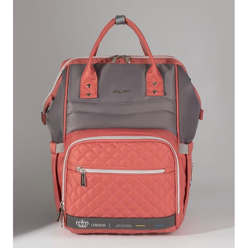 Grey/Pink Lequeen Diamond 7TH Edition Waterproof Original Diaper Bag