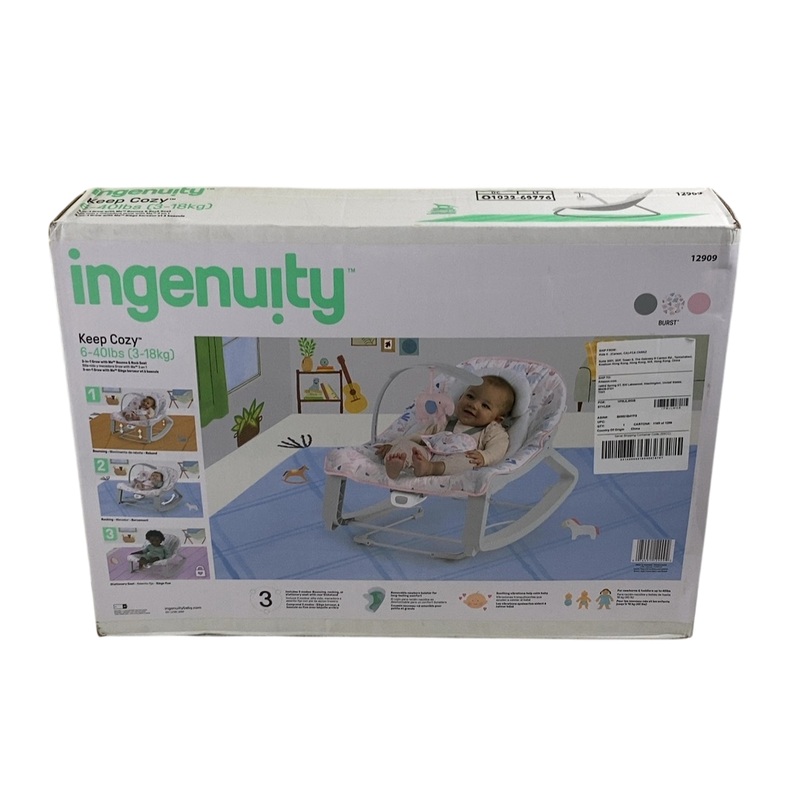 Ingenuity Keep Cozy 3-in-1 Grow With Me Bouncer & Rocker, Burst