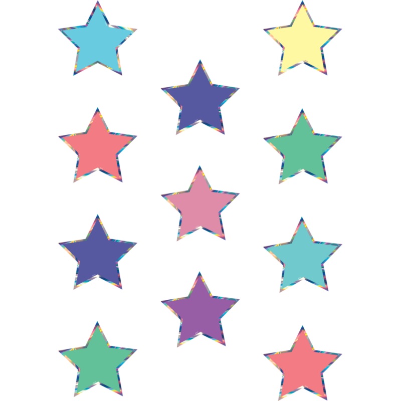 Iridescent Colorful Stars Mini Accents(C)
