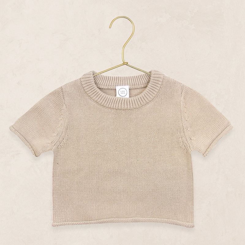 Knit Short Sleeve Tee – Tan