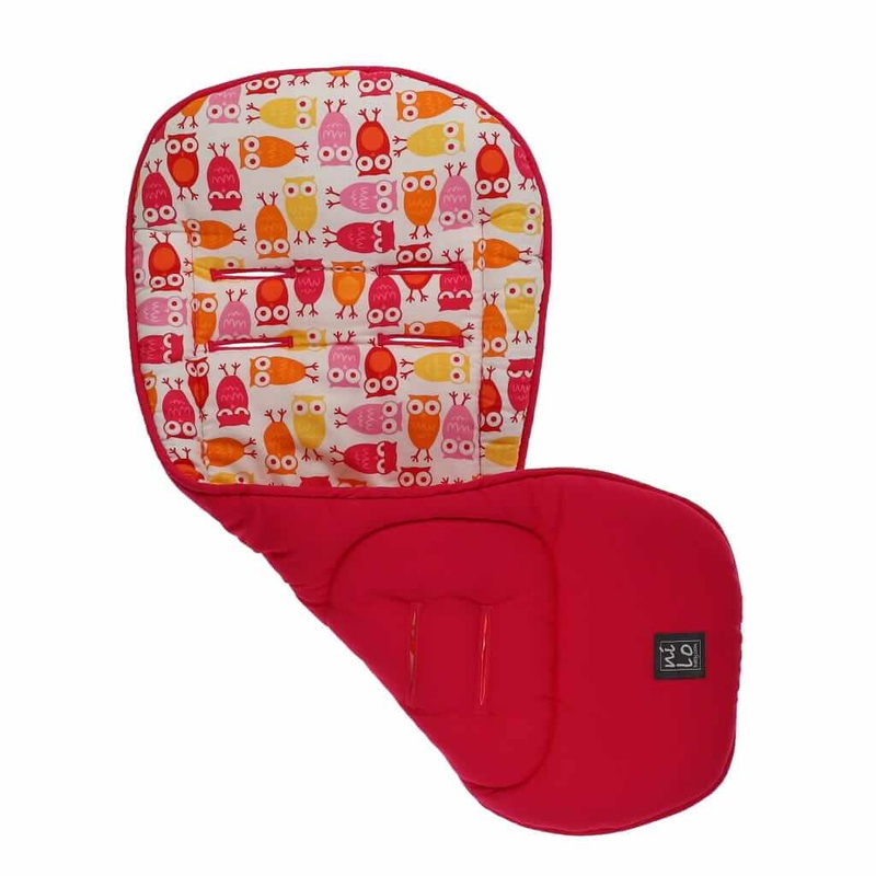 Long Stroller Mat Owls Pink/ Orange/ Yellow