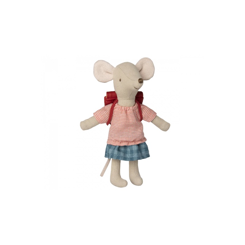 Maileg Tricycle Mouse With Bag, Big Sister – Red