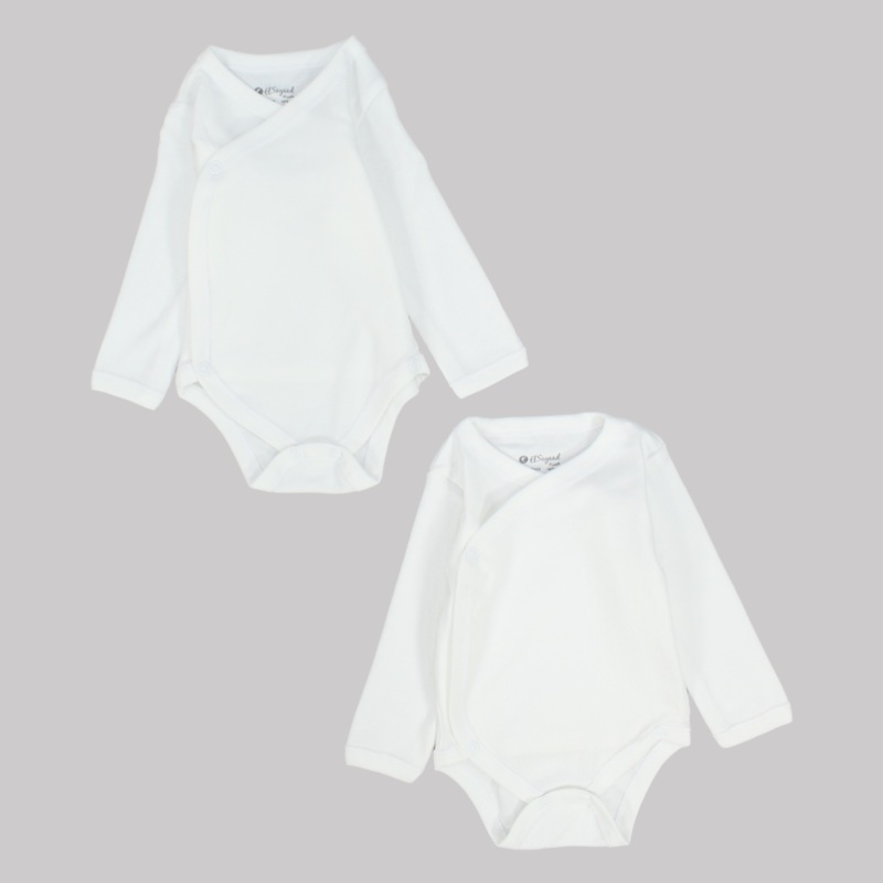 White Wrap Over Bodysuit (Pack Of 2)