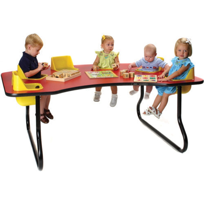 6-Seat Toddler Table, Navajo Red Table Top with Sand Seats