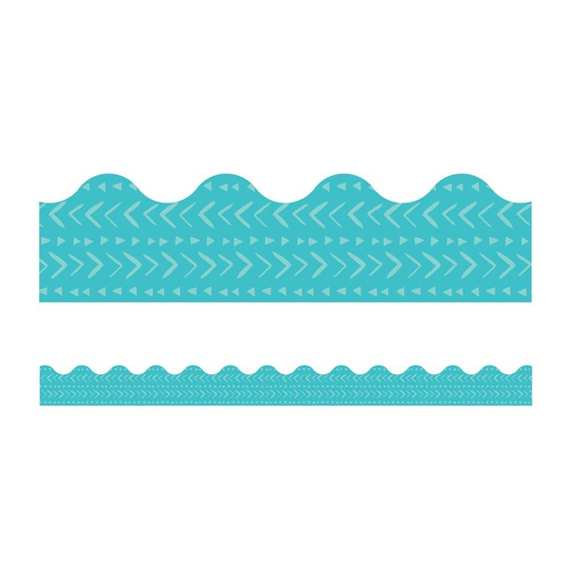 Blue Batik Scalloped Borders