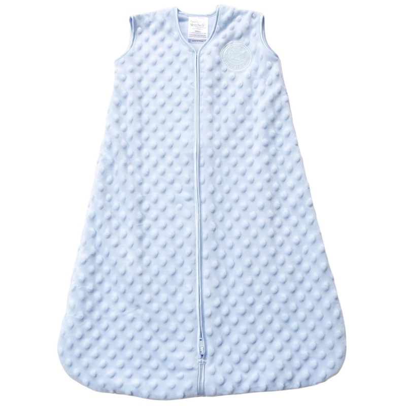 HALO SleepSack Wearable Blanket, Velboa, Blue Plush Dots, Medium