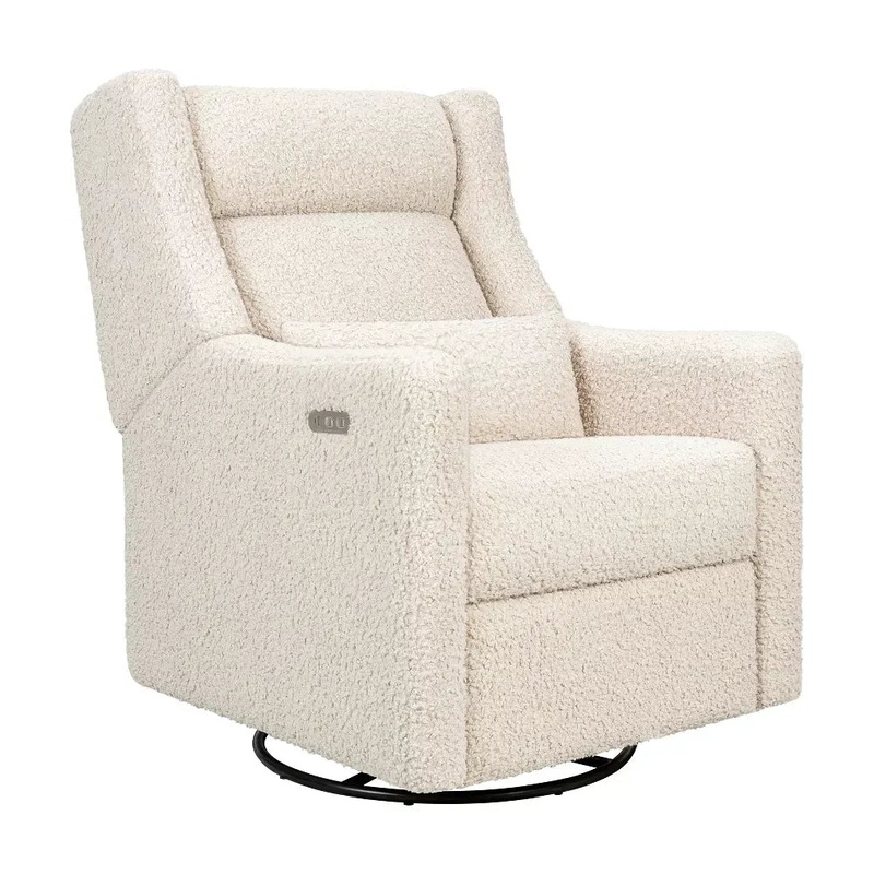 Kiwi Plus Power Glider Recliner with Power Headrest – Almond Teddy Loop