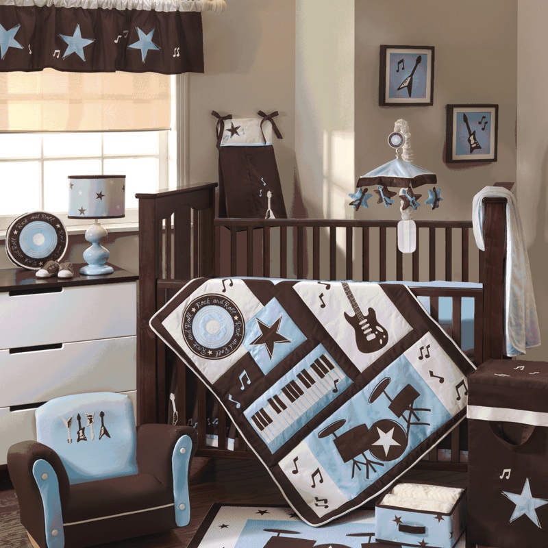 Lambs & Ivy Rock N’ Roll 5 Piece Crib Bedding Set
