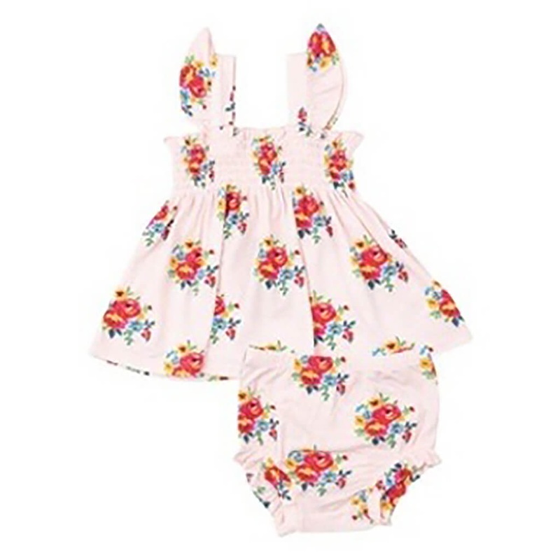 Ruffle Smocked Top And Bloomer Pretty Bouquets 3-6M