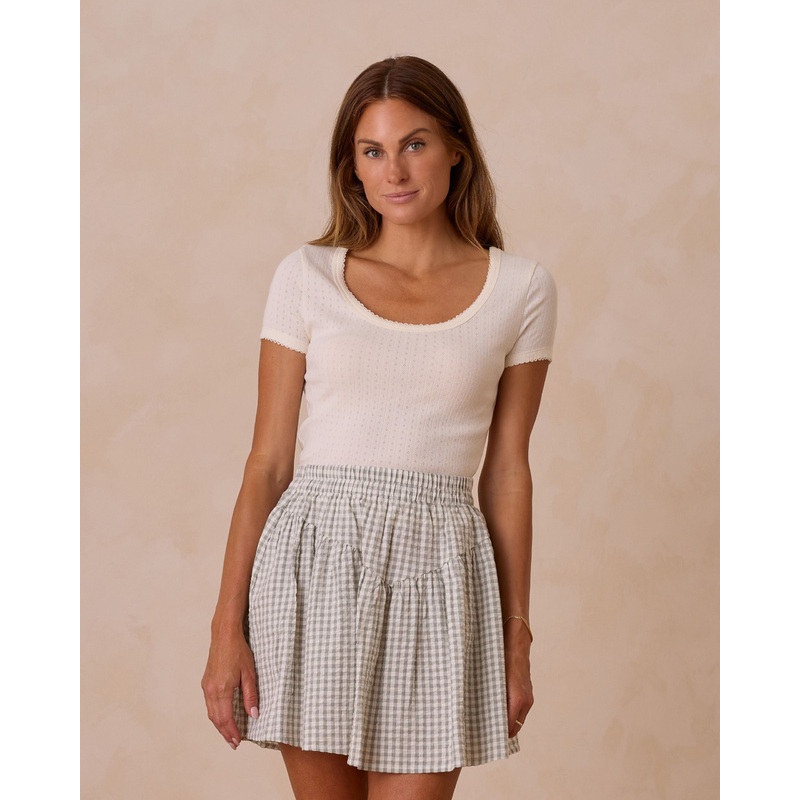 Rylee + Cru Women’s Pointelle Tee – Ivory