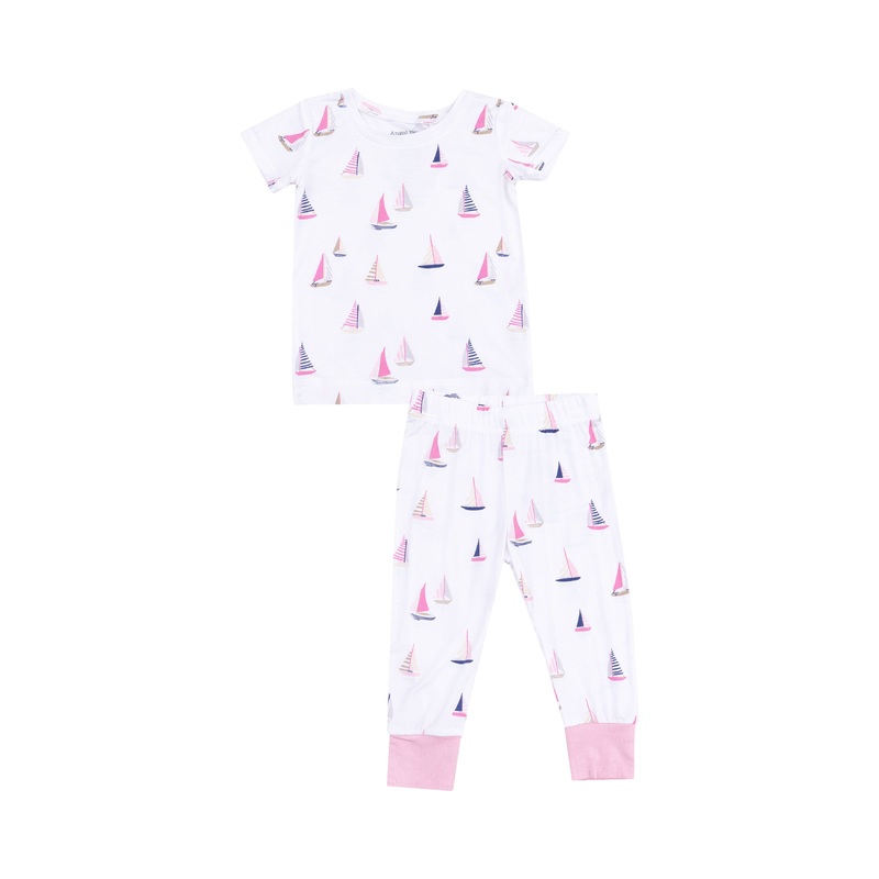 Sailboat Pink Short Sleeve Loungewear Set