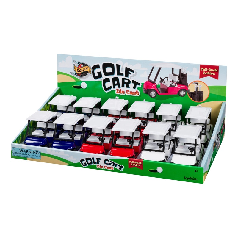 Toysmith Pull-Back Golf Cart-Toy Car, Die Cast
