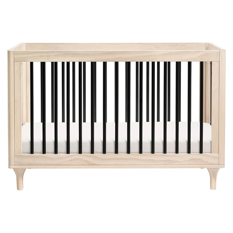 Babyletto Lolly 3-in-1 Convertible Crib with Toddler Bed Conversion Kit Washed Natural/Black