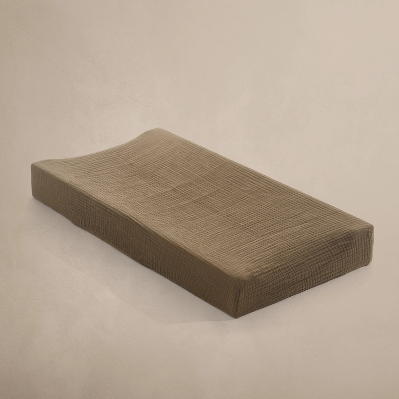 Bark Brown Organic Muslin Change Pad Cover
