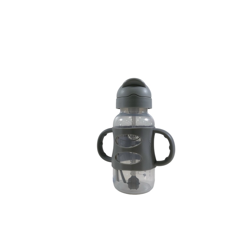 Dr. Brown’s Milestones Sippy Spout Bottle with Silicone Handles, Grey, 1 pack, Wide-Neck, 9oz/270ml