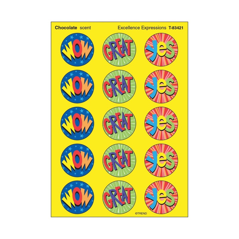 Excellence Expressions, Chocolate scent Scratch ‘n Sniff Stinky Stickers  Large Round