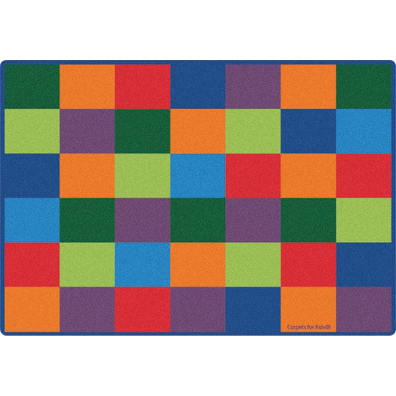 KIDSoft Blocks Seating Carpet, 6′ x 9′, Primary Colors