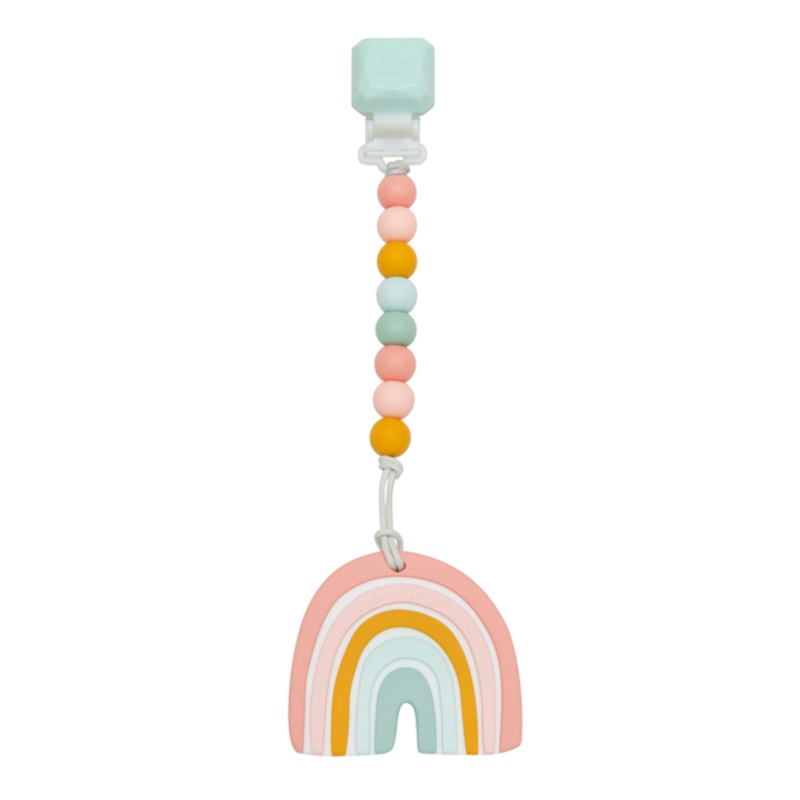 Pastel Rainbow Gem Pacifier Clip Teether Set