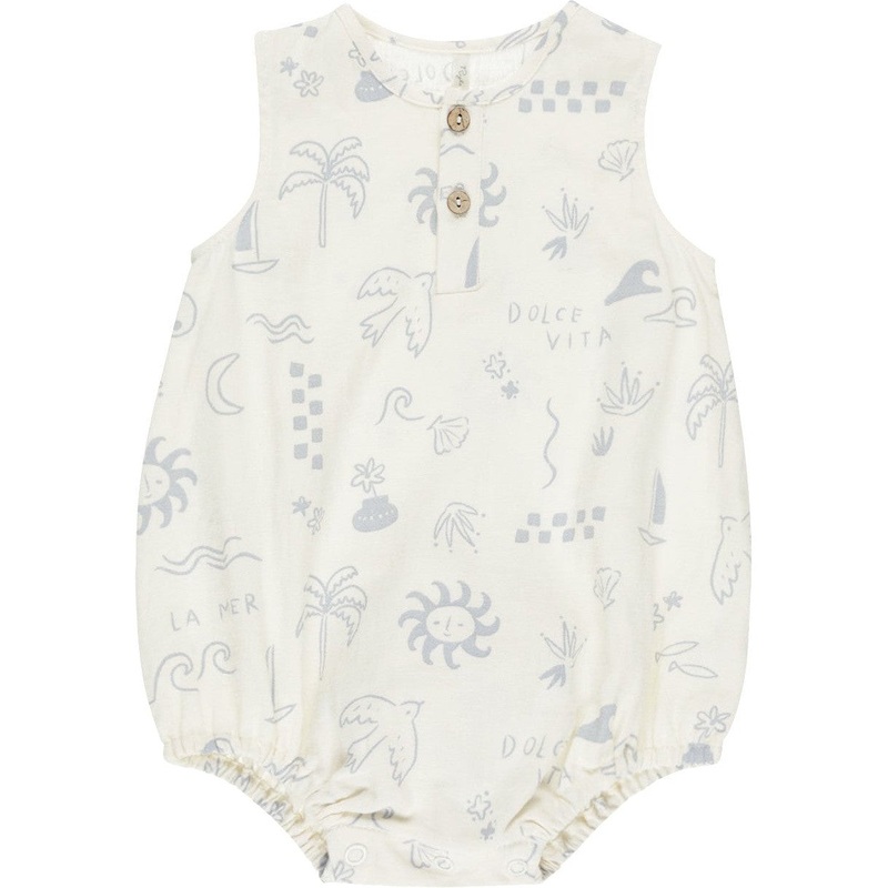 Rylee + Cru Beau Romper || Mediterranean