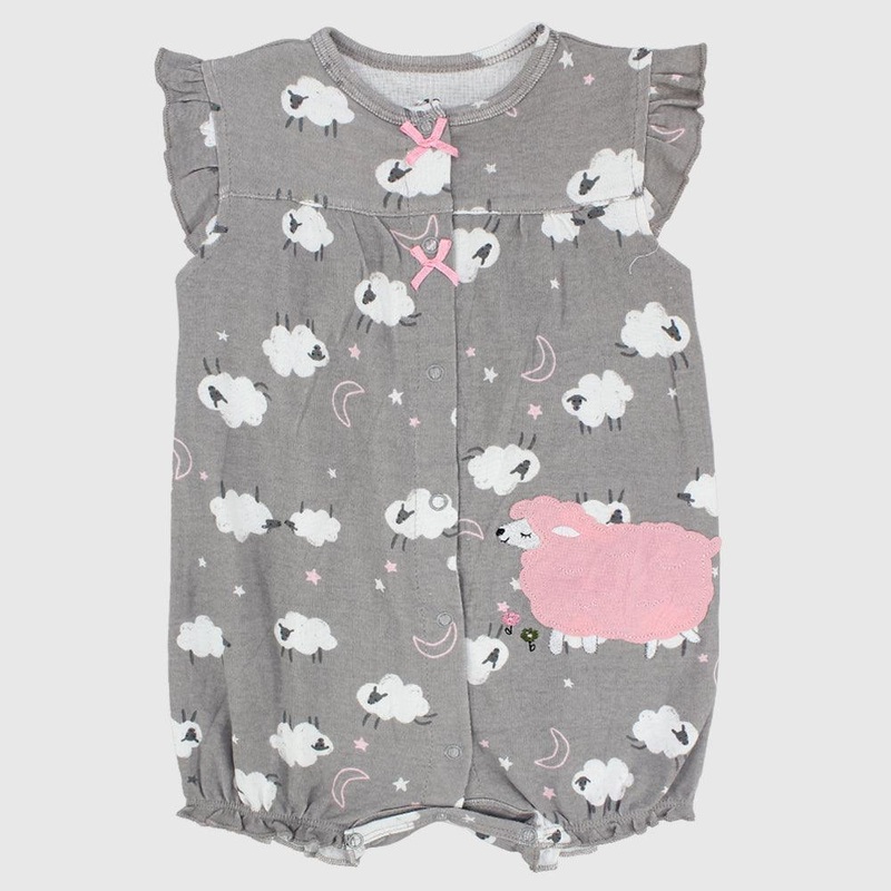 Sheepy Ruffled Shoulders Romper
