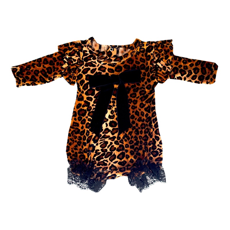 Born To Be Wild Baby Girl Infant Leapard Romper